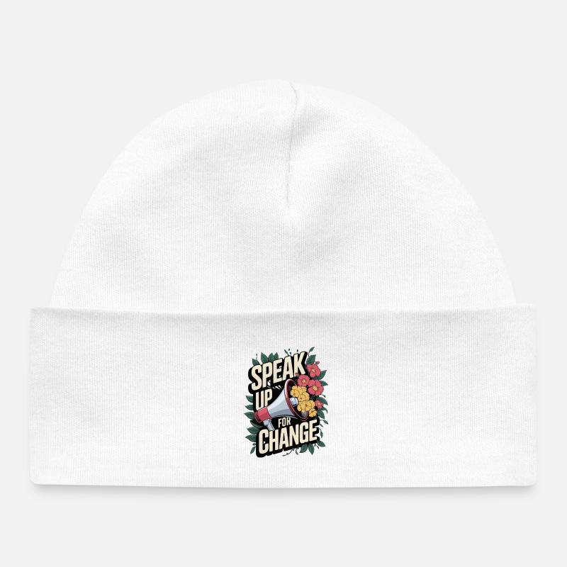 Speak Up for Change Activisme floral Design - Bonnet bébé bio - blanc