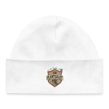 Vintage "SIR PLANTSALOT" Rustikale Männer Gärtner - Baby Organic Mütze - Weiß - Vorne