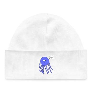 Pas de calmar, pas de bande dessinée amusante, non - Bonnet bébé bio - blanc - Devant