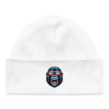 Gorillas with sunglasses - Baby Organic Beanie - white - Front