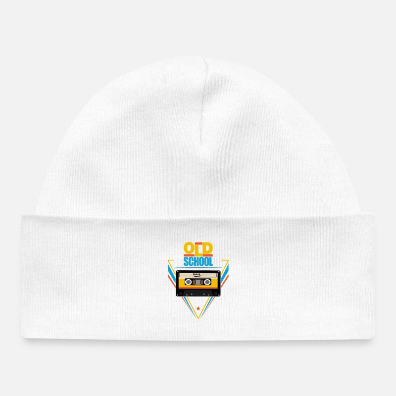 Old school - Bonnet bébé bio - blanc