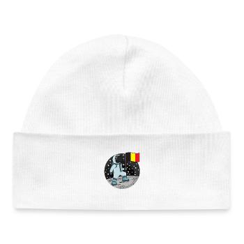 Astronaut with Belgian flag in space - Baby Organic Beanie - white - Front