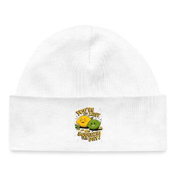Vous êtes le zeste | Pressez la chemise de jour - Bonnet bébé bio - blanc - Devant