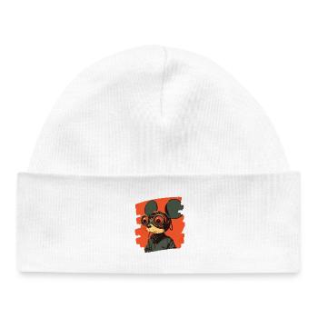Souris Rétro - Bonnet bébé bio - blanc - Devant