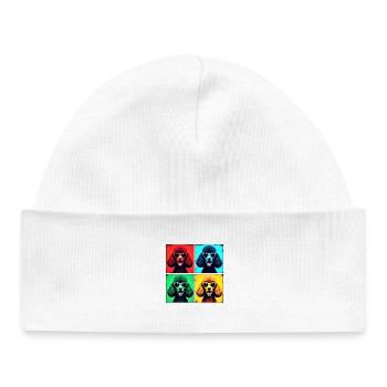 Poodle Pop Art, Luna, Charlie, Max, Lola, Mia - Baby Organic Beanie - white - Front