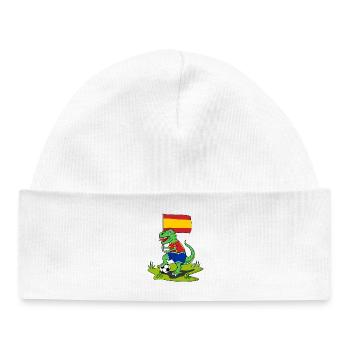 Drapeau de l’Espagne Dinosaure Rex Football - Bonnet bébé bio - blanc - Devant