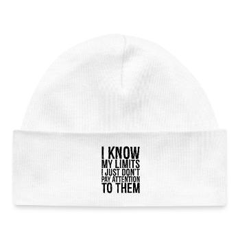 I know my limits I just don't pay attention to them - Baby Organic Beanie - white - Front