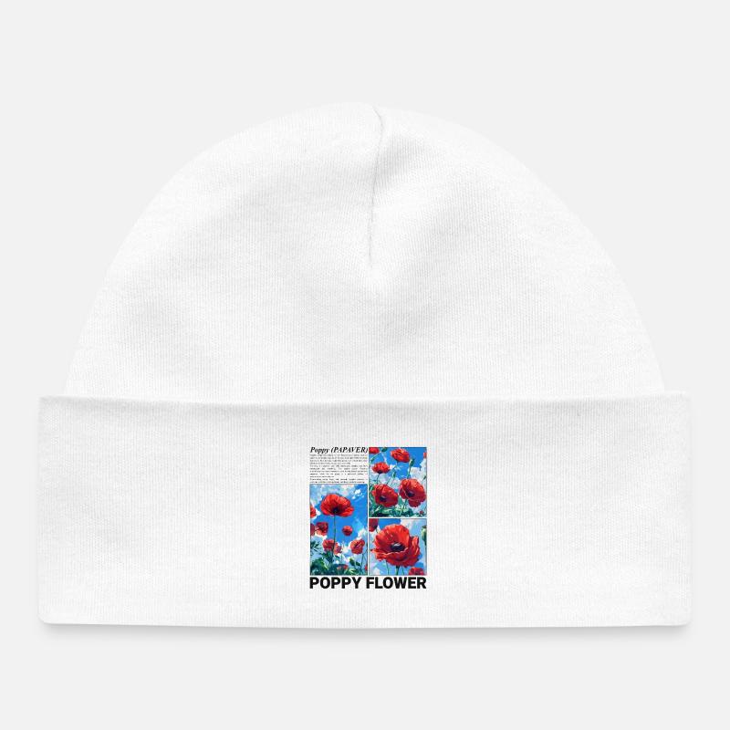 Coquelicot Nature Esthétique Botanique Fleur Cadeau - Bonnet bébé bio - blanc