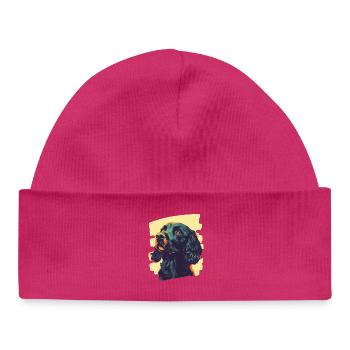 Cocker Spaniel - Bonnet bébé bio - hot pink - Devant