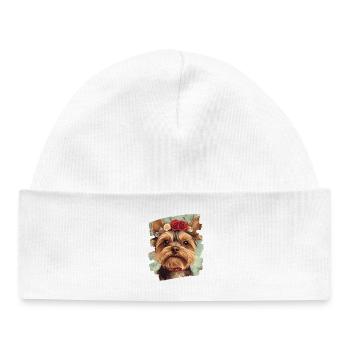 Yorkshire Terrier - Baby Organic Beanie - white - Front