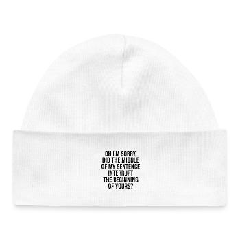 oh I'm sorry did the middle my sentence interrupt - Baby Organic Beanie - white - Front
