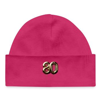 80 Years Gold Balloon Foil Balloon Gift - Baby Organic Beanie - white - Front