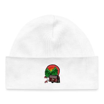 Construction Trailer Nature Ready for Holiday Camping Camping - Baby Organic Beanie - white - Front