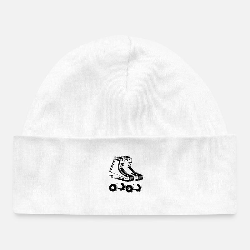 patins à roulettes pixel art - Bonnet bébé bio - blanc