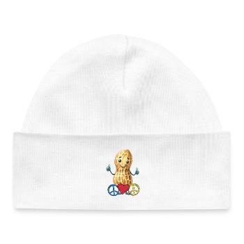 Erdnuss Peace Herz Frieden - Baby Organic Mütze - Weiß - Vorne
