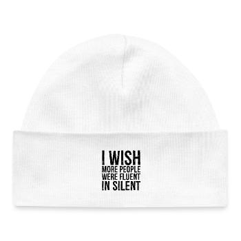 I wish more people were fluent in silent - Baby Organic Beanie - white - Front