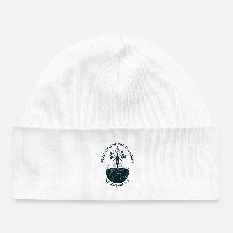 Enraciné dans la terre Alan Watts Terre Citation Art - Bonnet bébé bio - blanc