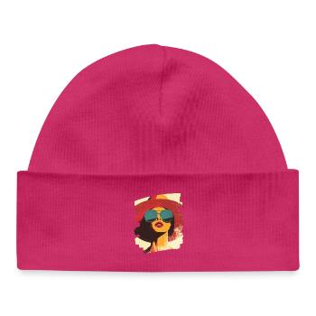Soleil d’été Rétro - Bonnet bébé bio - hot pink - Devant