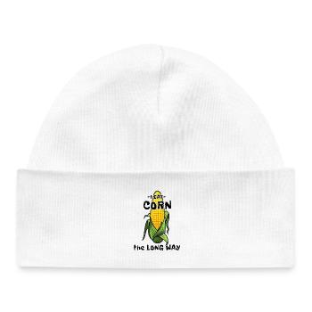 Embarrassing Adult Humor I Eat Corn The Long Way - Baby Organic Beanie - white - Front