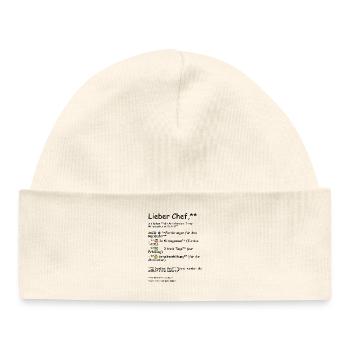 Éthique de travail - Bonnet bébé bio - blanc - Devant