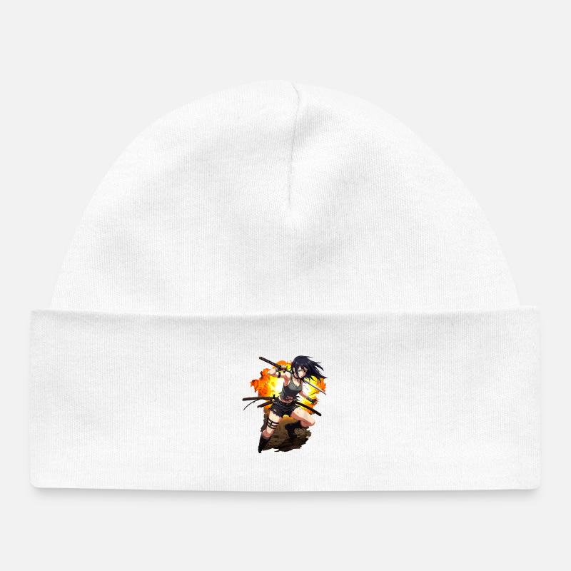 Anime Guerrier Action Shot - Bonnet bébé bio - blanc