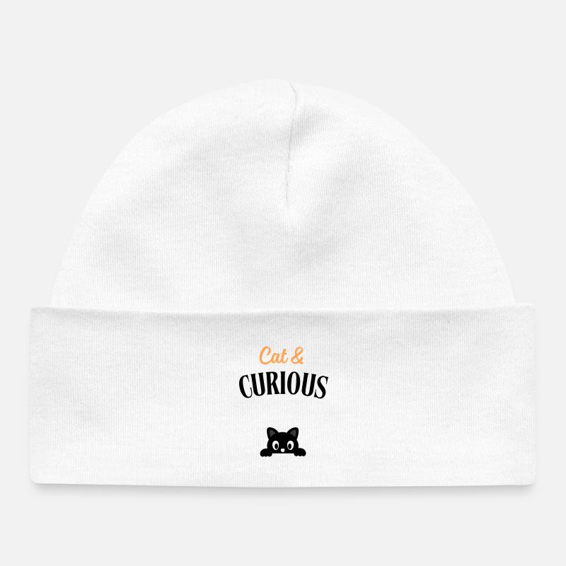 Cat and curious - Bonnet bébé bio - blanc