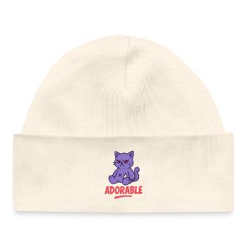 Grumpy Kitty - Baby Organic Beanie - white - Front