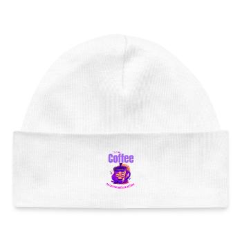 Coffee Mood – No Conversations Before Coffee - Baby Organic Beanie - white - Front