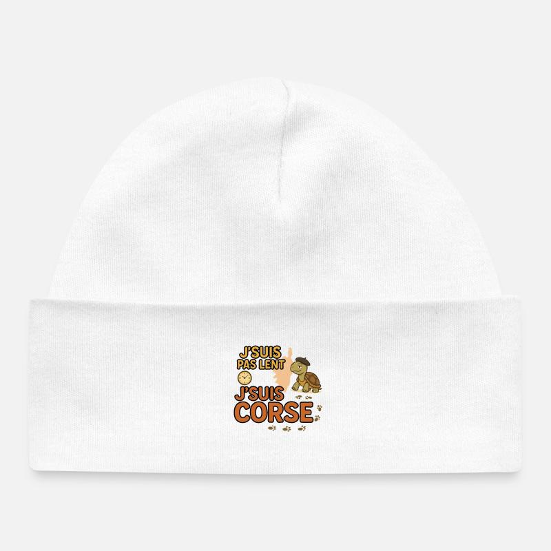 J'suis pas lent j'suis corse - Bonnet bébé bio - blanc