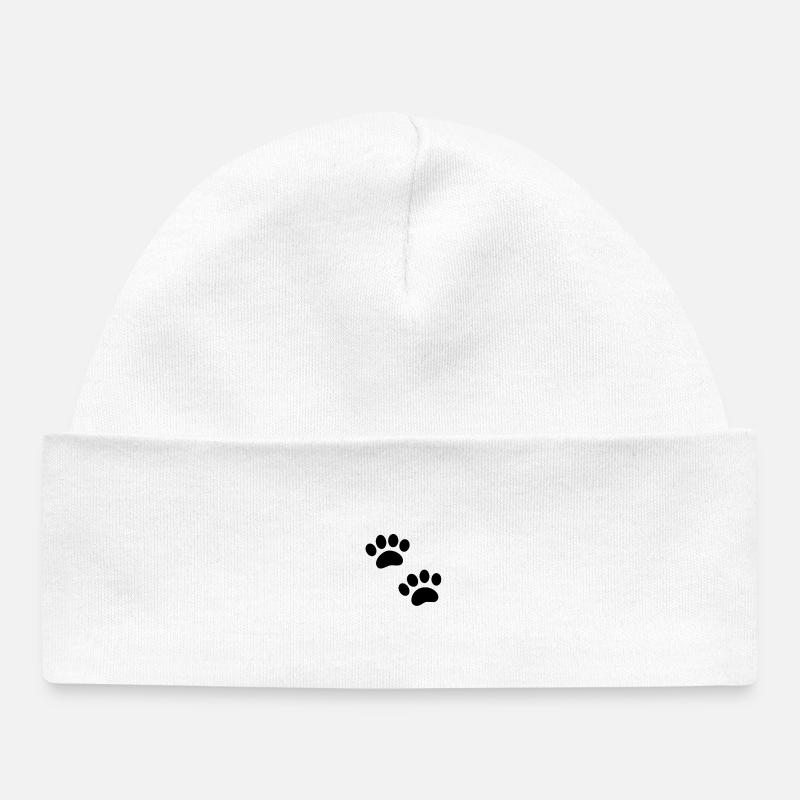 Empreinte de patte - Bonnet bébé bio - blanc