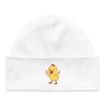 Poussins chanceux - Bonnet bébé bio - blanc - Devant