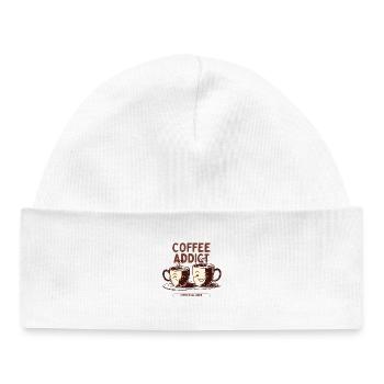 Coffee Addict – Coffee Lover Design - Bonnet bébé bio - blanc - Devant