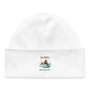 Mommy Needs Her Soak Time – Selfcare Mom Design - Baby Organic Beanie - white - Front