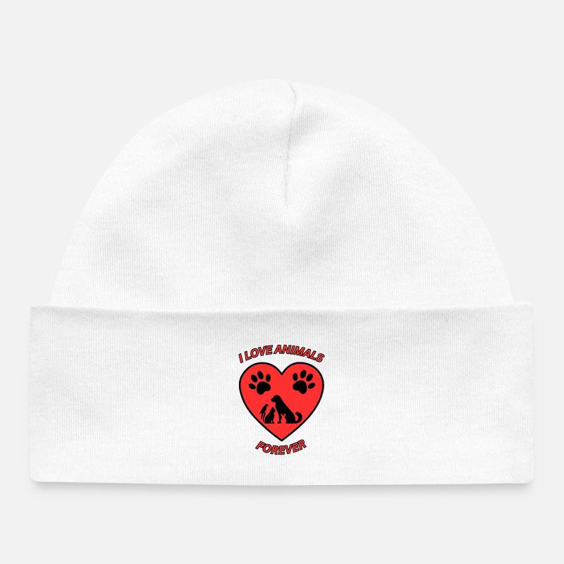 L’amour des animaux - Bonnet bébé bio - blanc