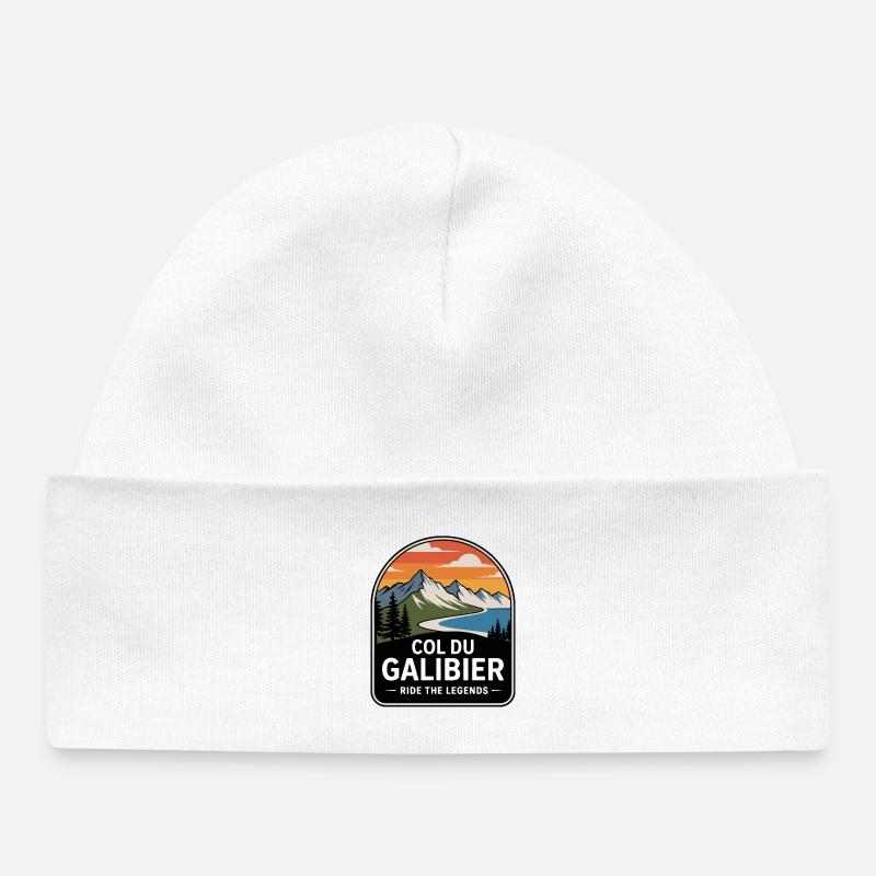 Col du Galibier Panneau Cyclisme - Bonnet bébé bio - blanc