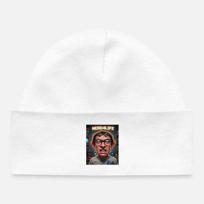 Nerd4Life Impression de style pixel - Bonnet bébé bio - blanc