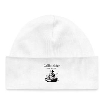 At the barbecue at sunset - Baby Organic Beanie - white - Front
