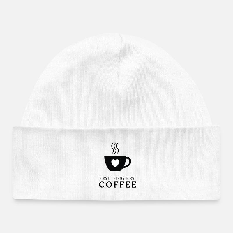 Café - Bonnet bébé bio - blanc