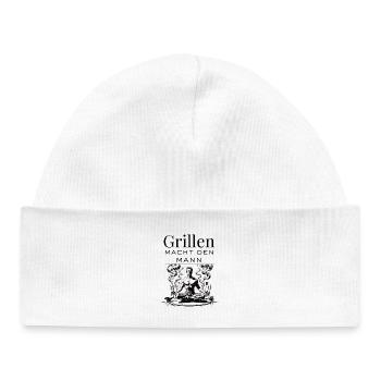 Meditatives grillen - Flame Grill Grillmeister  - Baby Organic Mütze - Weiß - Vorne