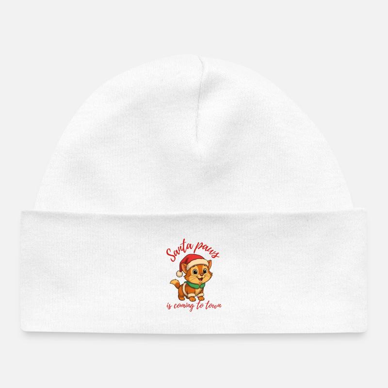 Les pattes du Père Noël arrivent - Bonnet bébé bio - blanc