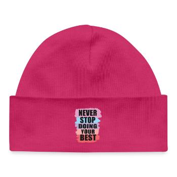 Motivational design with color-block text design - Baby Organic Beanie - white - Front