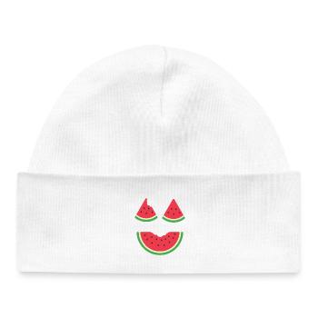 Costume de melon Carnaval Pastèque - Bonnet bébé bio - blanc - Devant