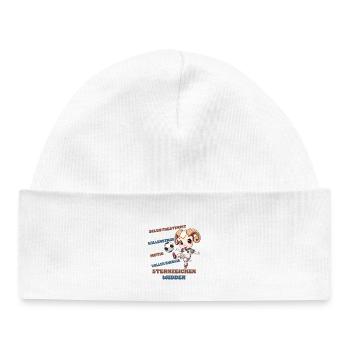 Caractéristiques du signe du zodiaque du football Bélier Bélier - Bonnet bébé bio - blanc - Devant