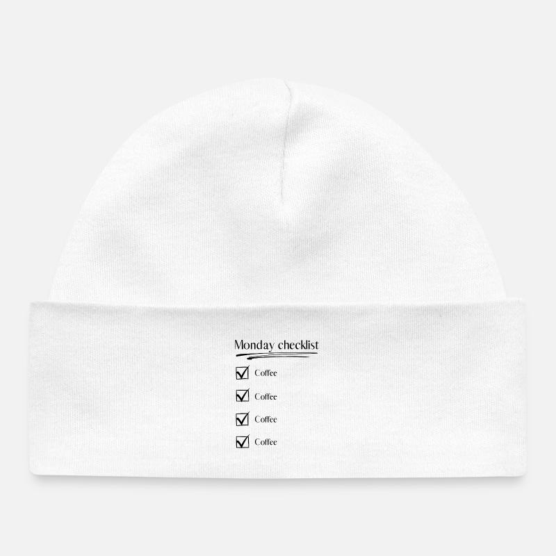 Liste de contrôle du lundi – Café Café Café - Bonnet bébé bio - blanc