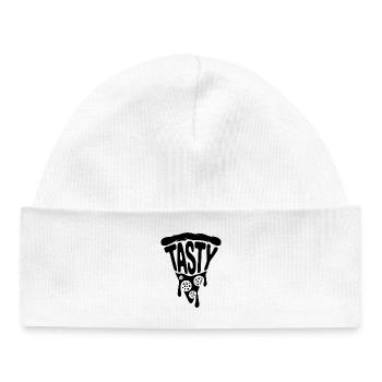 Tasty Pizza - Food Lover Design - Baby Organic Beanie - white - Front