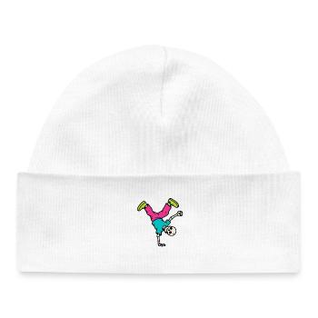 Neon Breakdancing Skeleton Retro Hip-Hop - Baby Organic Beanie - white - Front