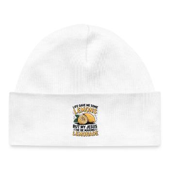 Life gave me lemons, Jesus makes lemonade - Baby Organic Beanie - white - Front