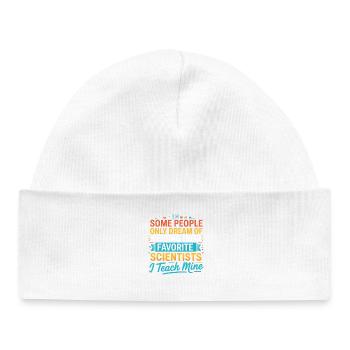 Science Lover Saying - Baby Organic Beanie - white - Front