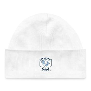 Adventure Begins with Little Feet Cadeau Naissance - Bonnet bébé bio - blanc - Devant