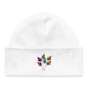 feuilles - Bonnet bébé bio - blanc - Devant